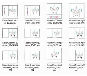Stickdatei - ITH Kissen Dreaming Unicorn